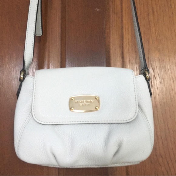 NWT Michael Kors White Gold Jet Set Flap Crossbody - Picture 6 of 8